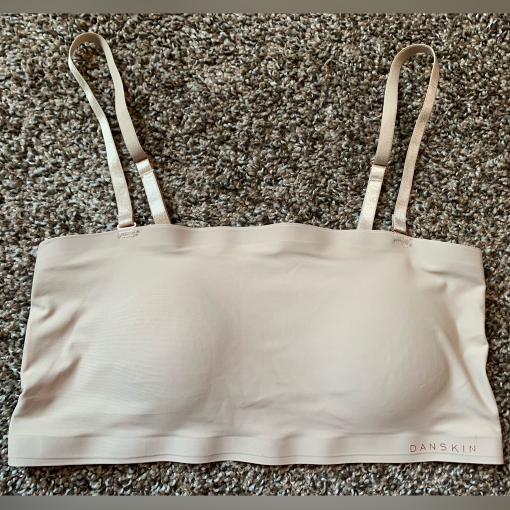 Beige bonded lace bralette